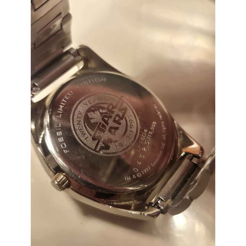 FOSSIL 1997 STAR WARS (DARTH VADER) Silver Watch 20th Anniv. LTD Ed. #4525/10k - Picture 2 of 10